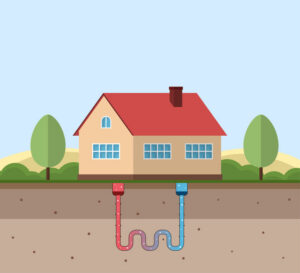 geothermal heating and cooling illustration